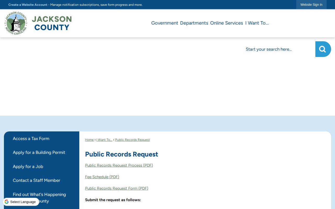 Jackson County release records request channels