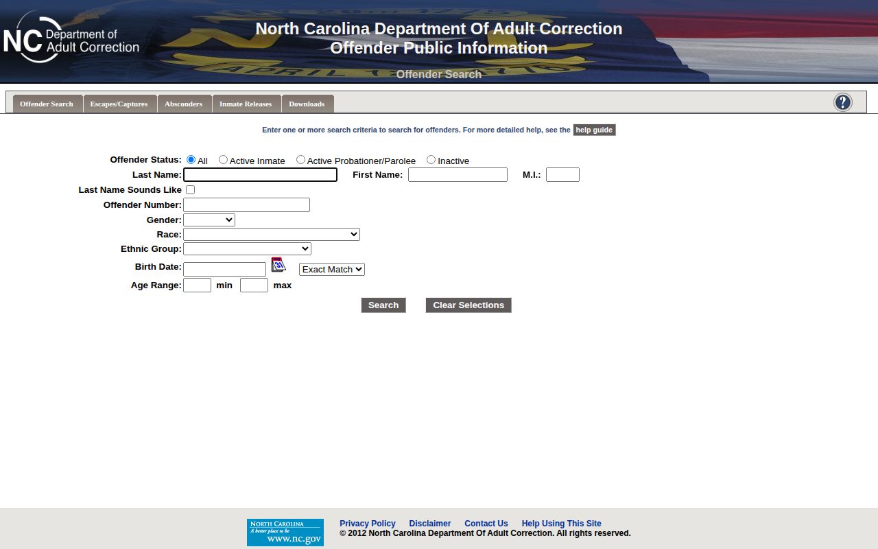 NCDAC offender search for Jackson County released inmates